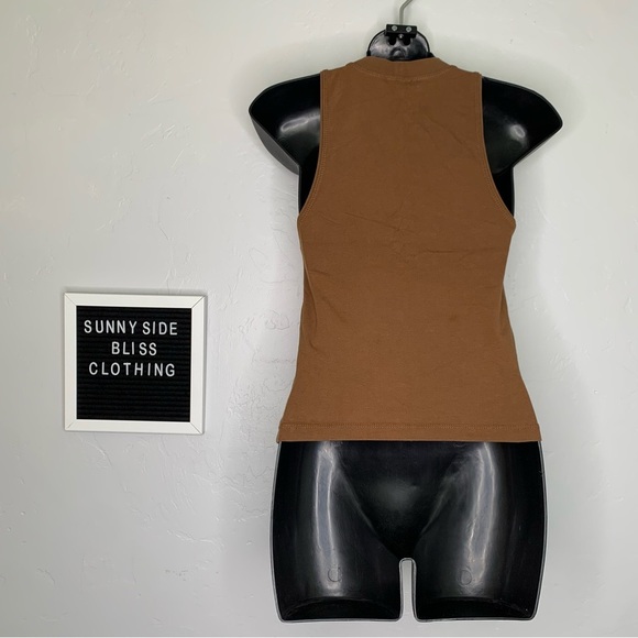 Zara Ribbed High Neck Tank Top Size Small - Picture 4 of 7